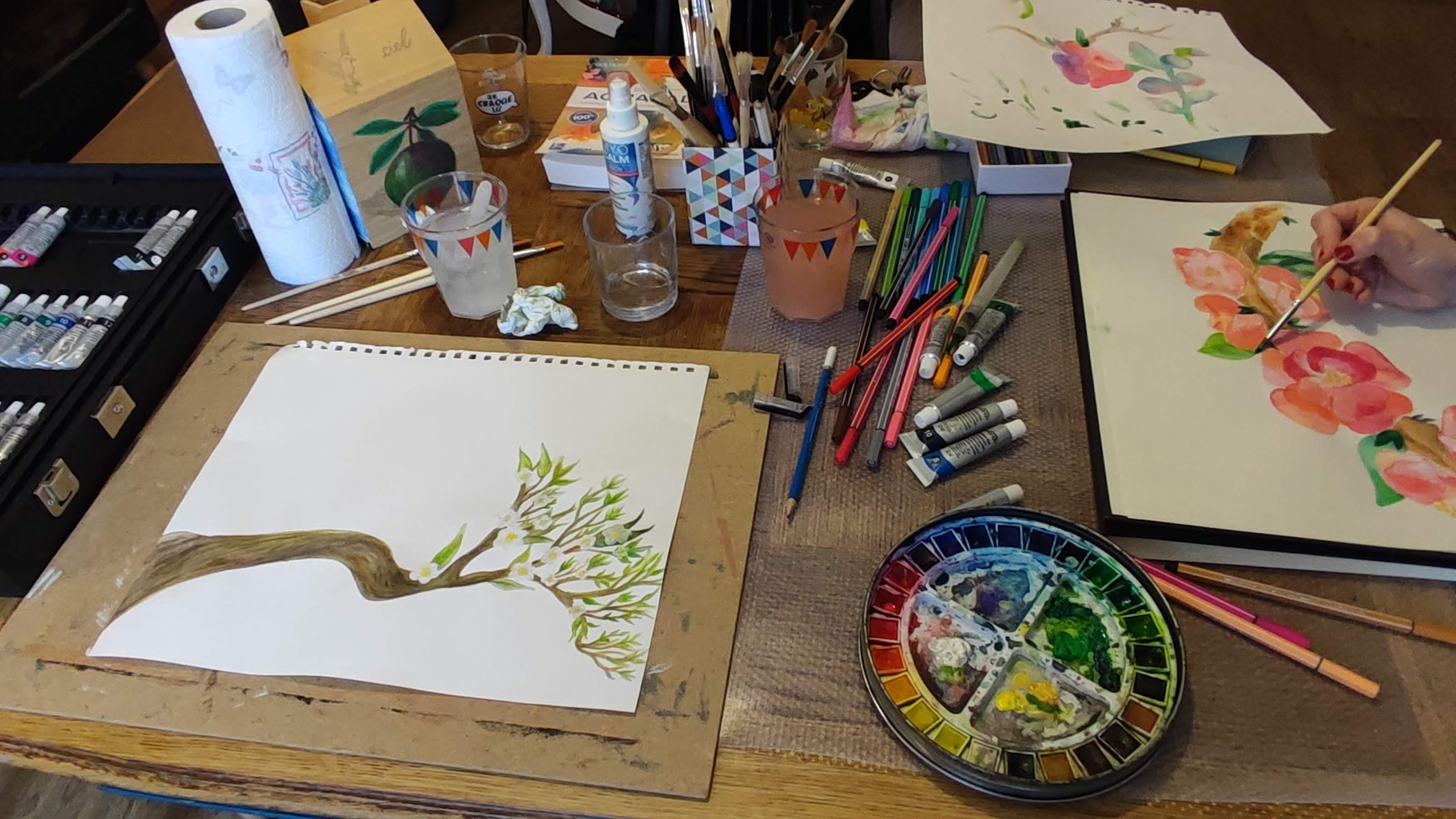 Temps de création partagé pendant une retraite Sous le Pommier